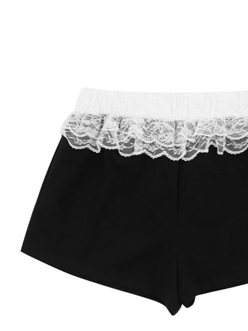 Lace Detail Shorts - Fashorio