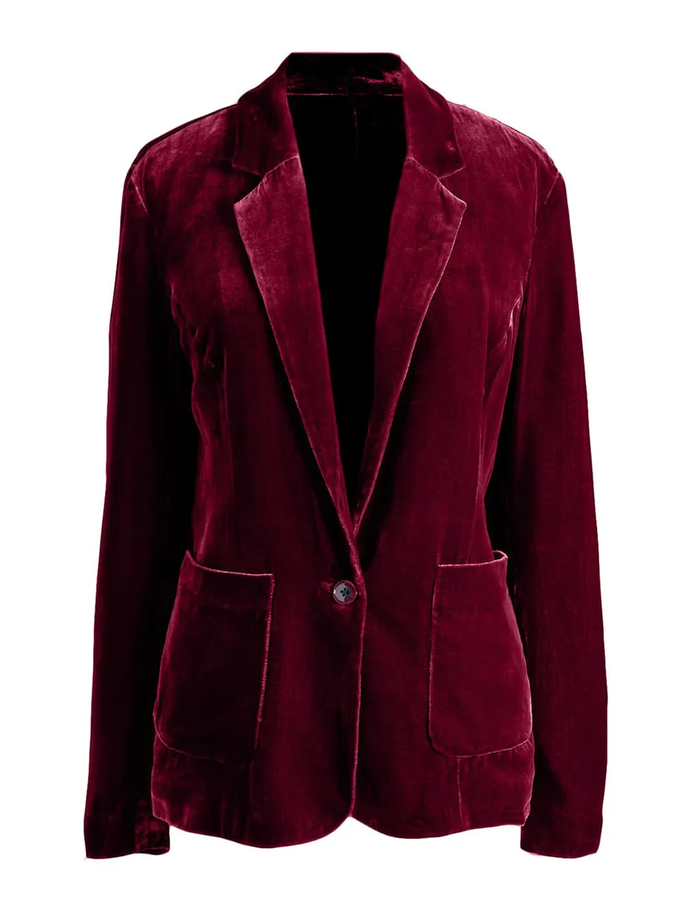 Pocketed Button Up Lapel Collar Blazer - Fashorio