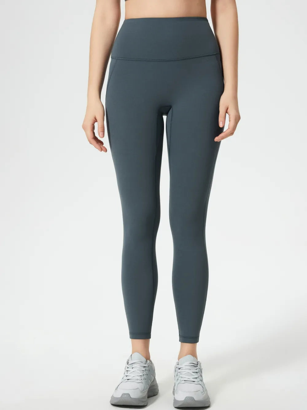 Millennia Wide Waistband Active Leggings Dark Gray - Fashorio