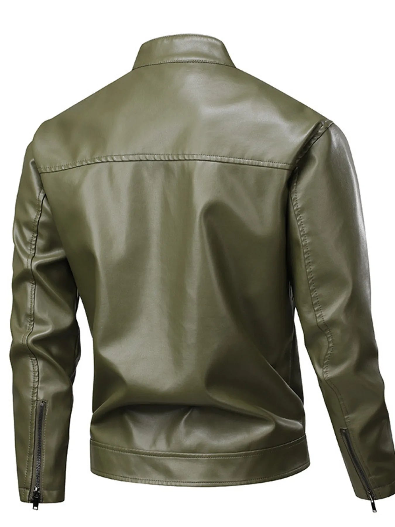 Men's Full Size Leather Zip Up Jacket Plus Size - Fashorio