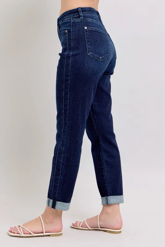 Judy Blue Full Size High Waist Boyfriend Jeans Plus Size - Fashorio