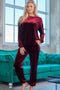 Long Sleeve Top and Pants Lounge Set Wine - Fashorio