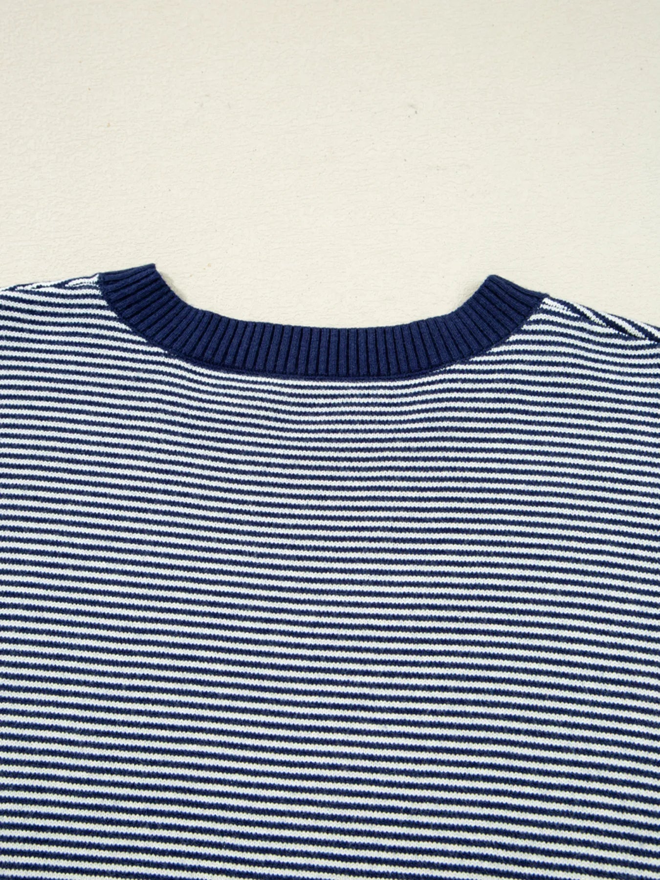 Stripe Dolman Oversize Tunic Sweater - Fashorio