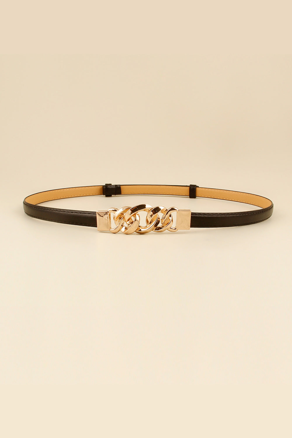 PU Skinny Belt Black One Size - Fashorio