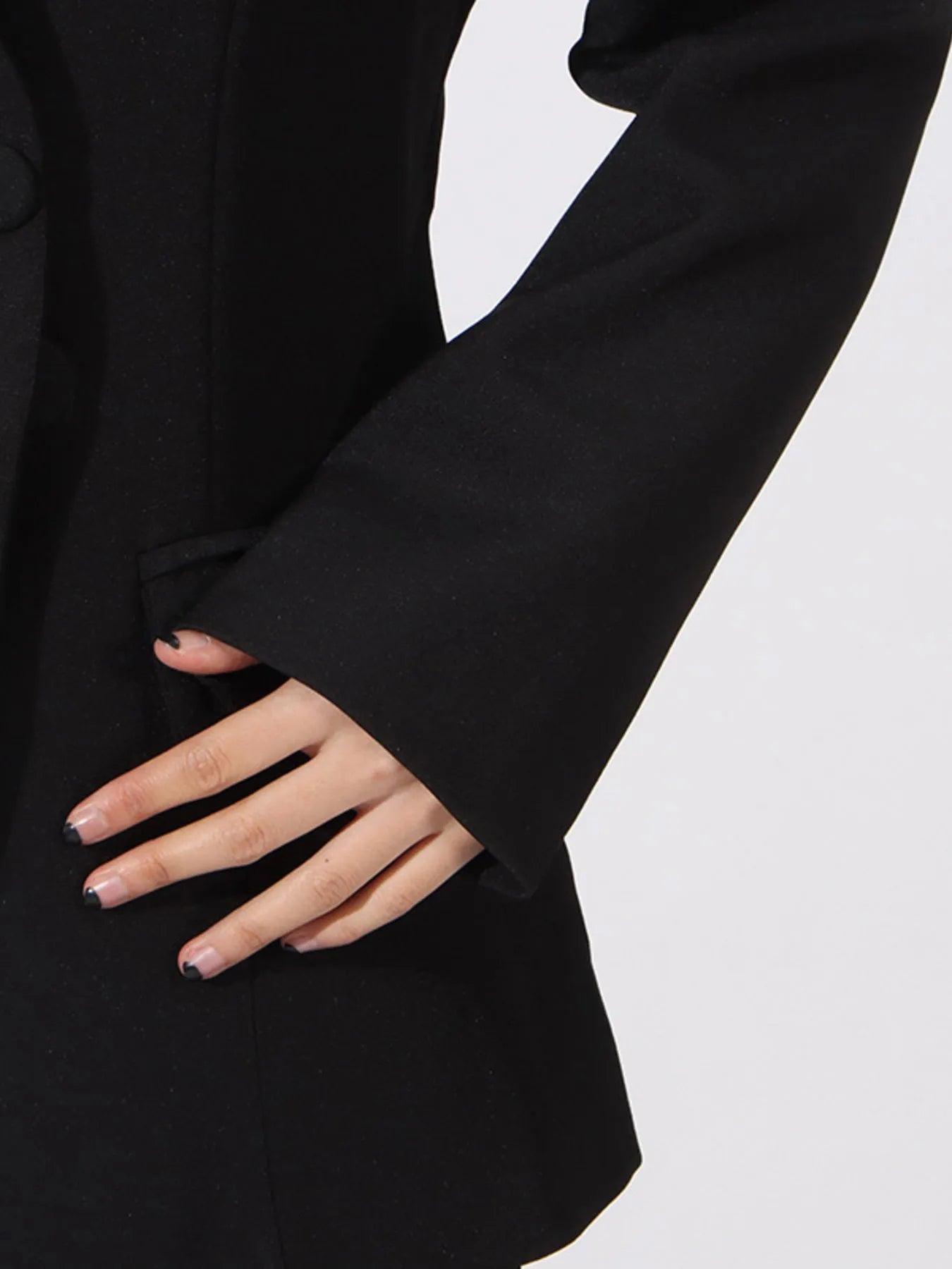Flower Button Front Long Sleeve Blazer - Fashorio