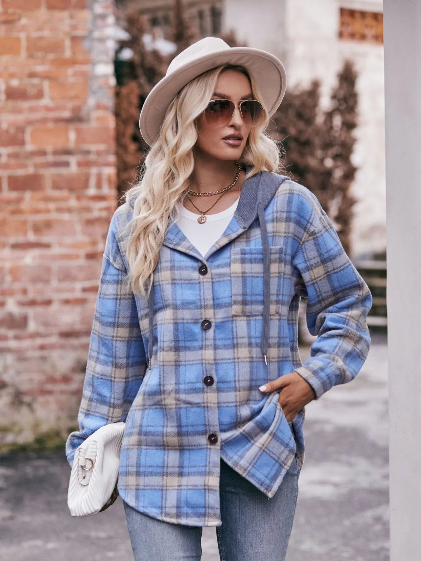 Oversized Plaid Button-Up Shacket – Lightweight Casual Layer - Fashorio