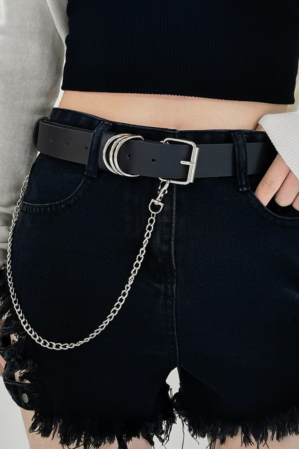 PU Leather Alloy Chain Belt - Fashorio