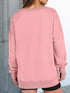 Notched Long Sleeve Oversized Sweatshirt - Fashorio