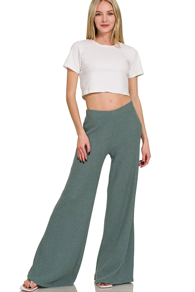 Zenana Mock Neck Top and Pants Sweater Set - Fashorio