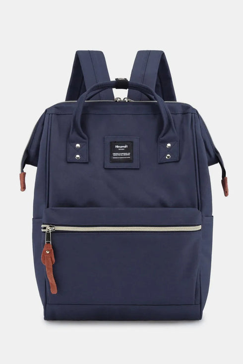 Himawari Waterproof Canvas Backpack Bag with Side Pockets Navy One Size - Fashorio