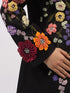 Pearl Detail Flower Lapel Collar Blazer - Fashorio