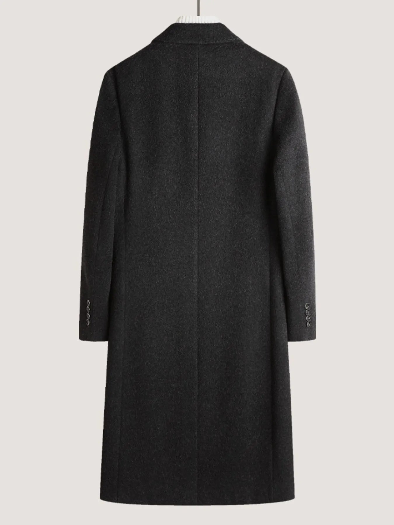 Men's Plus Size Double-Breasted Wool Overcoat - Fashorio