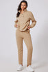 Half Snap Turtleneck Top and Pants Active Set - Fashorio