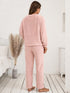 Ivy Lane Teddy Long Sleeve Top and Pants Lounge Set - Fashorio