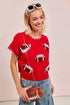BiBi Gameday Sequin Football Embroidered Stitch Sweater - Fashorio