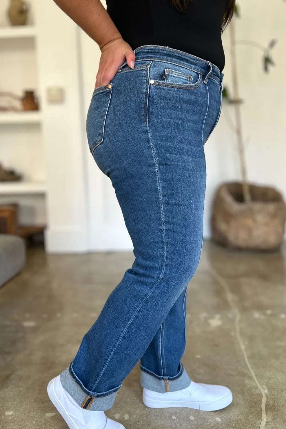 Judy Blue High Waist Front Seam Straight Jeans – Full Size Denim - Fashorio