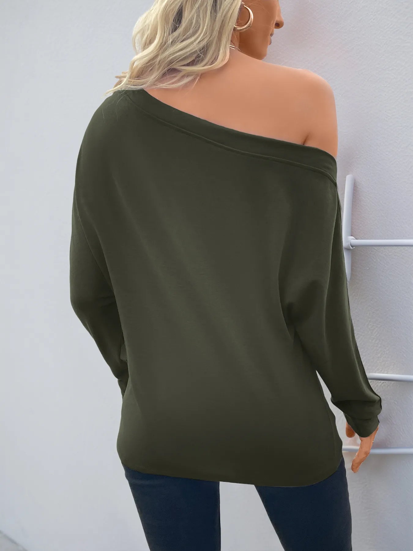 Single Shoulder Long Sleeve T-Shirt - Fashorio