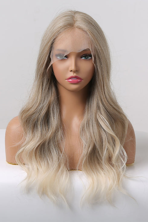 13*2" Lace Front Wigs Synthetic Long Wave 24" 150% Density in Medium Blonde Highlights - Fashorio