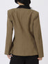 Contrast Lapel Collar Long Sleeve Blazer - Fashorio