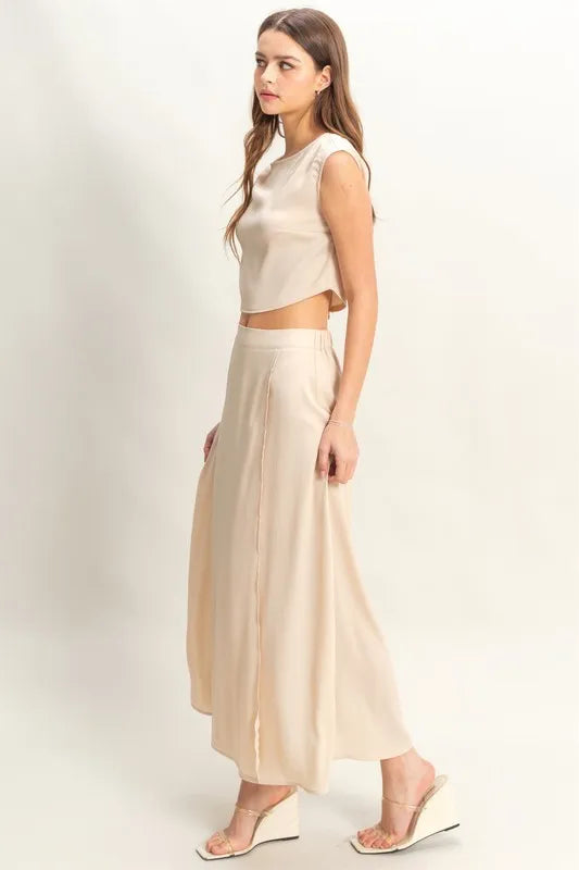 HYFVE Sleeveless Top and Maxi Skirt Set - Fashorio