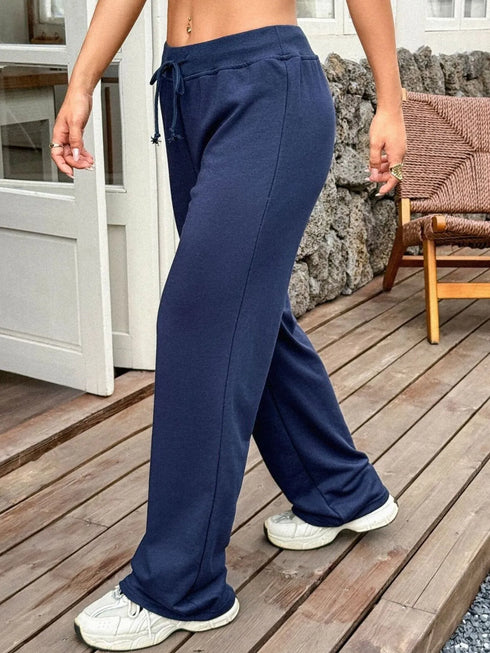 Drawstring Wide Leg Active Pants - Fashorio