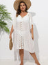 Crochet Trim V-Neck Beach Cover Up Dress - Fashorio