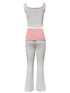 Contrast Trim Tank and Pants Active Set - Fashorio
