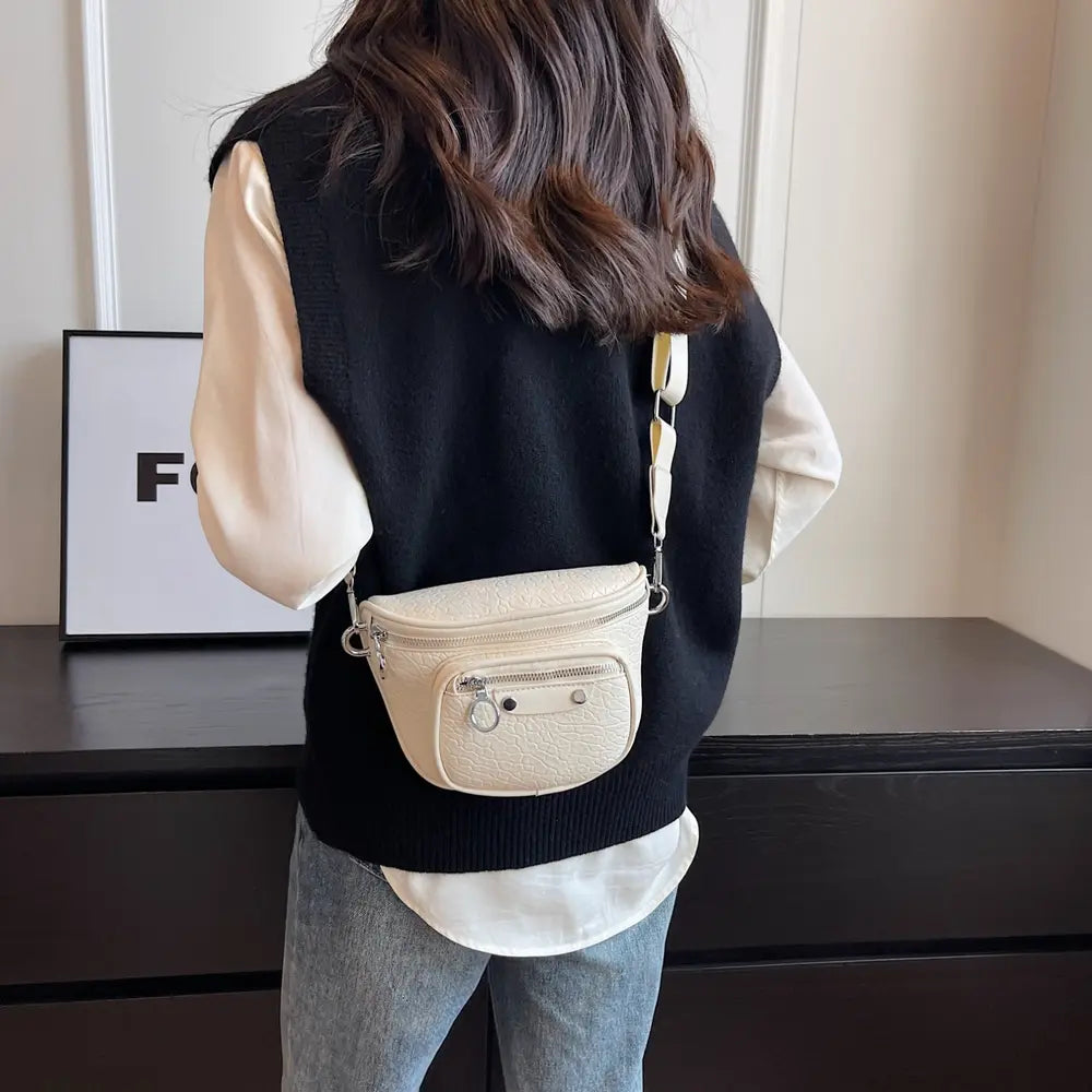 Texture PU Leather Crossbody Bag - Fashorio