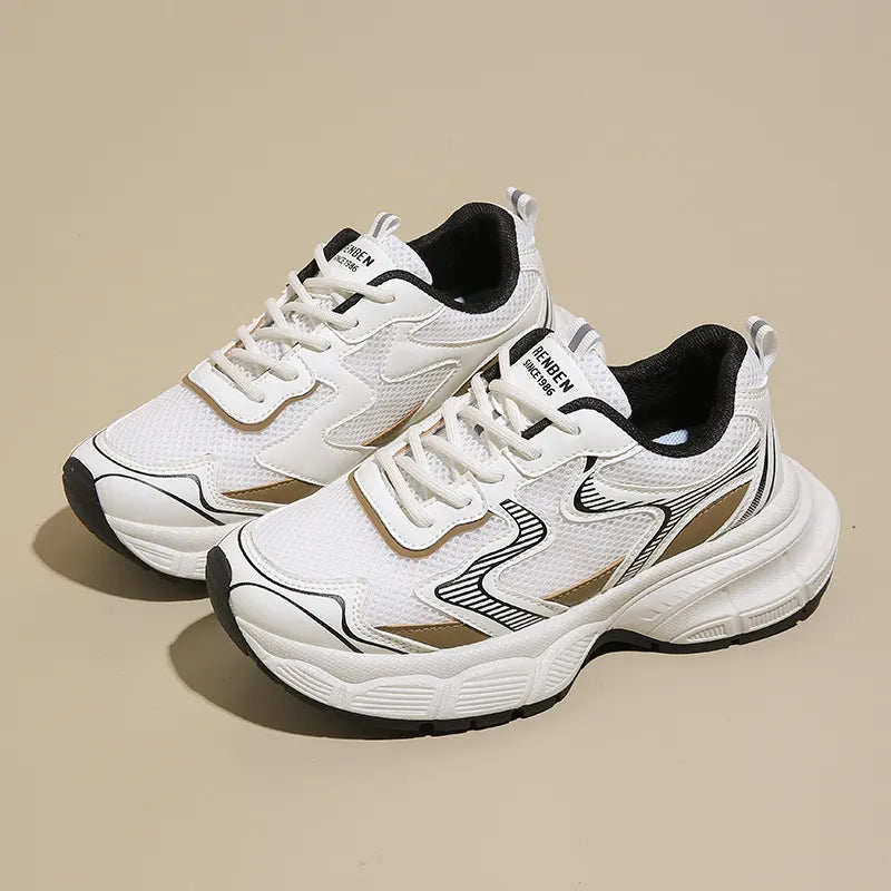 Striped Platform Athletica Beige - Fashorio