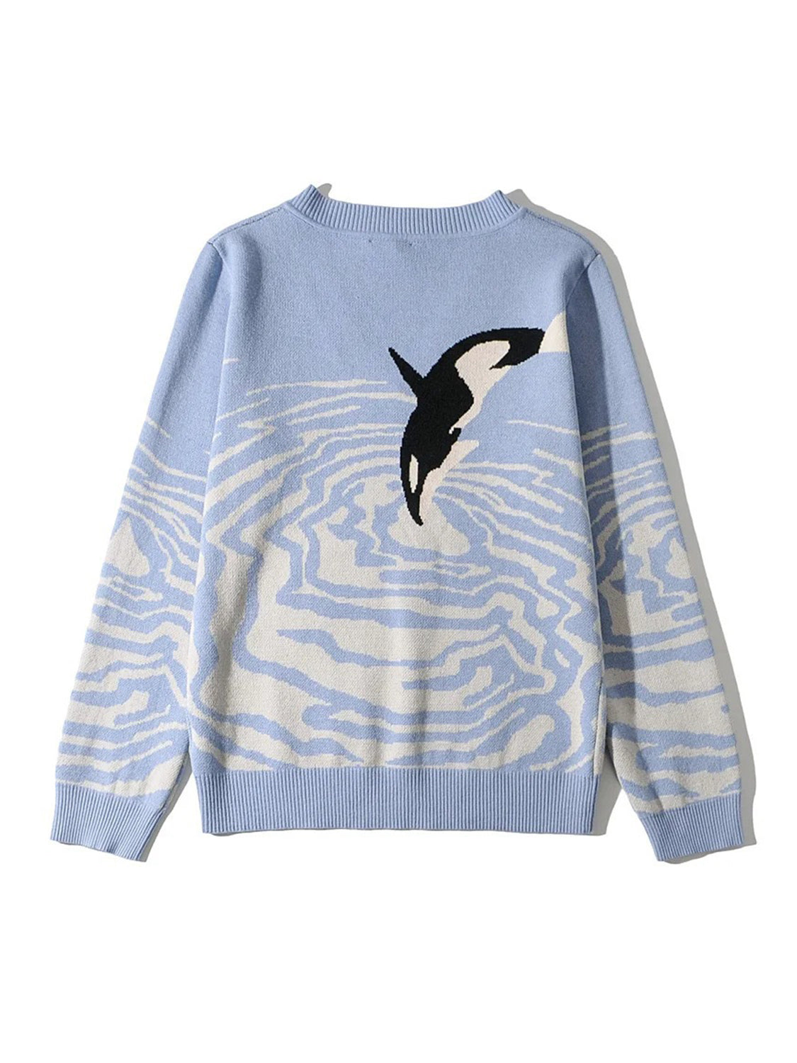 Printed V-Neck Long Sleeve Sweater - Fashorio