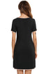 Contrast Trim Pocketed Round Neck Lounge Dress - Fashorio