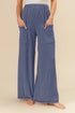 BiBi 2tone Cord Rib Waist Band Side Pocket Pants INDIGO BLUE - Fashorio