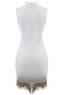 Rhinestone Tassel Hem Bodycon Dress - Fashorio