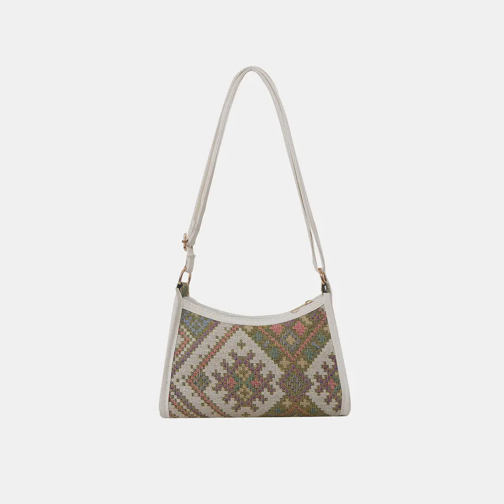 Printed Crossbody Bag White One Size - Fashorio