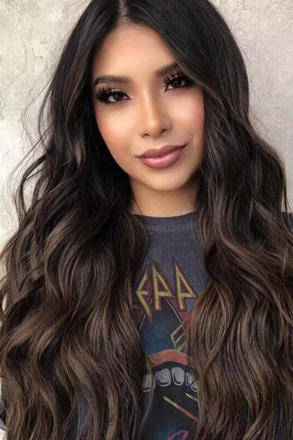 13*2" Lace Front Wigs Synthetic Long Wave 26" Heat Safe 150% Density in Brown - Fashorio