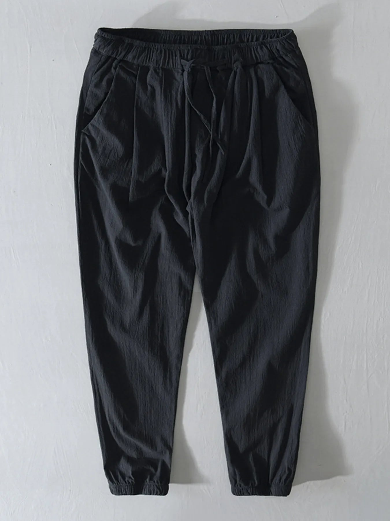 Men's Plus Size Casual Drawstring Joggers Black - Fashorio