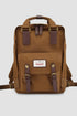 Himawari Contrast Waterproof Nylon Backpack Bag Brown One Size - Fashorio
