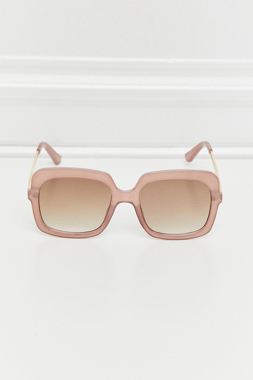 Square Metal-Plastic Hybrid Temple Sunglasses - Fashorio
