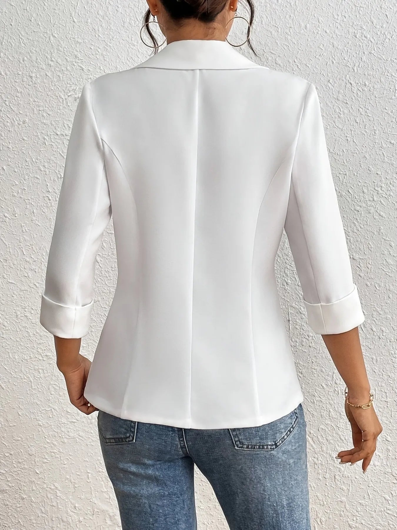 Classic Lapel Collar One Button Blazer - Fashorio