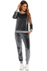Round Neck Long Sleeve Loungewear Set with Pockets - Fashorio