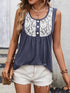 Lace Panel Scoop Neck Tank - Fashorio