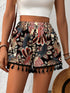Paisley Print Tassel Hem Shorts - Fashorio