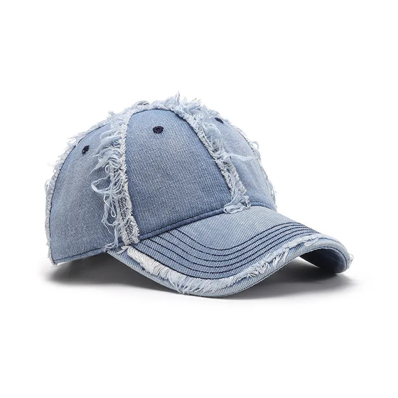 Raw Hem Cotton Baseball Cap Light One Size - Fashorio