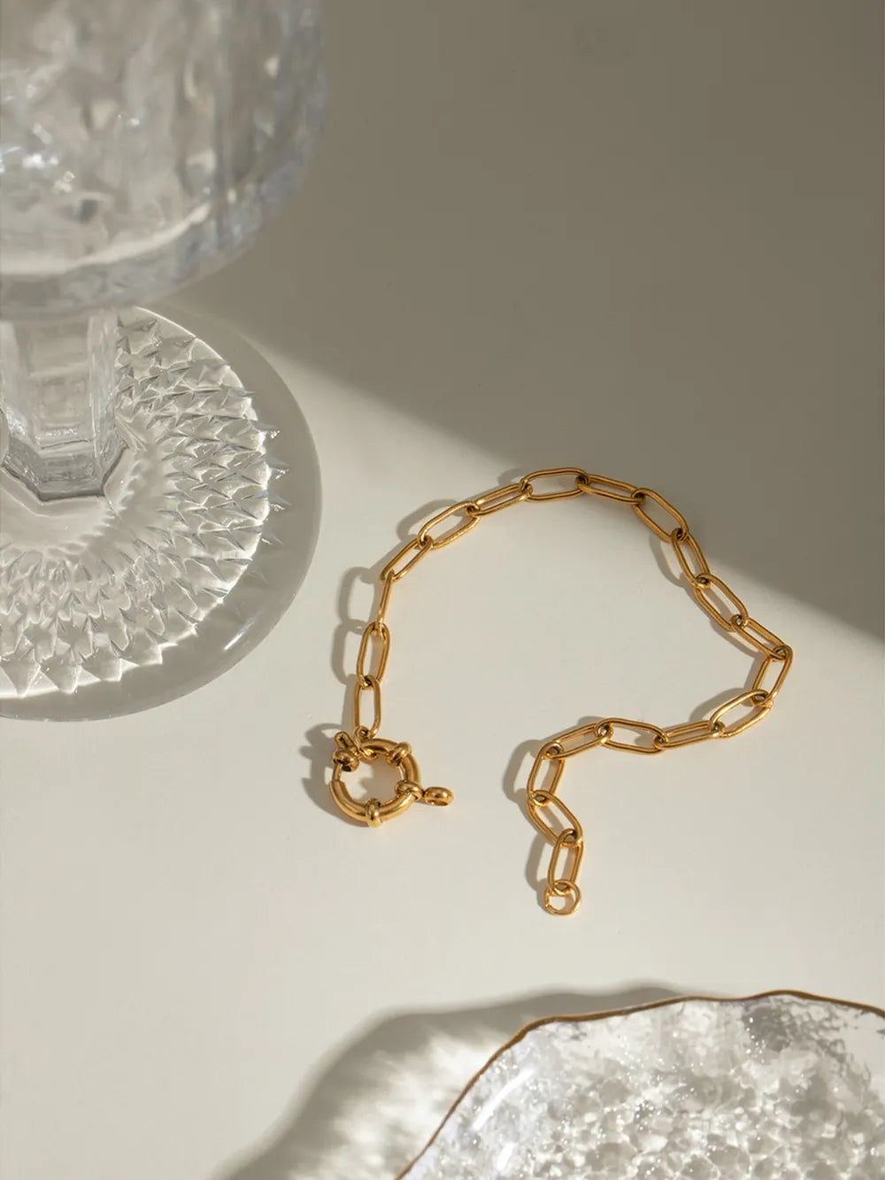 18K Gold-Plated Stainless Steel Chain Bracelet - Fashorio