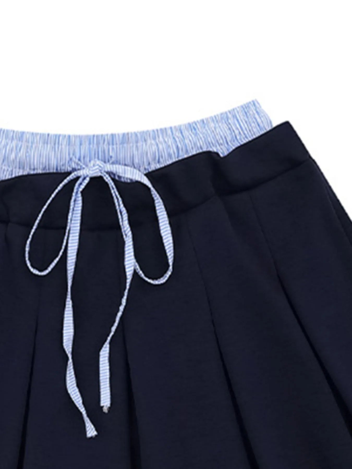 Drawstring Pleated Mini Skirt - Fashorio