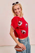 BiBi Gameday Sequin Football Embroidered Stitch Sweater - Fashorio