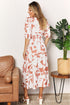 Printed Surplice Balloon Sleeve Dress - Fashorio