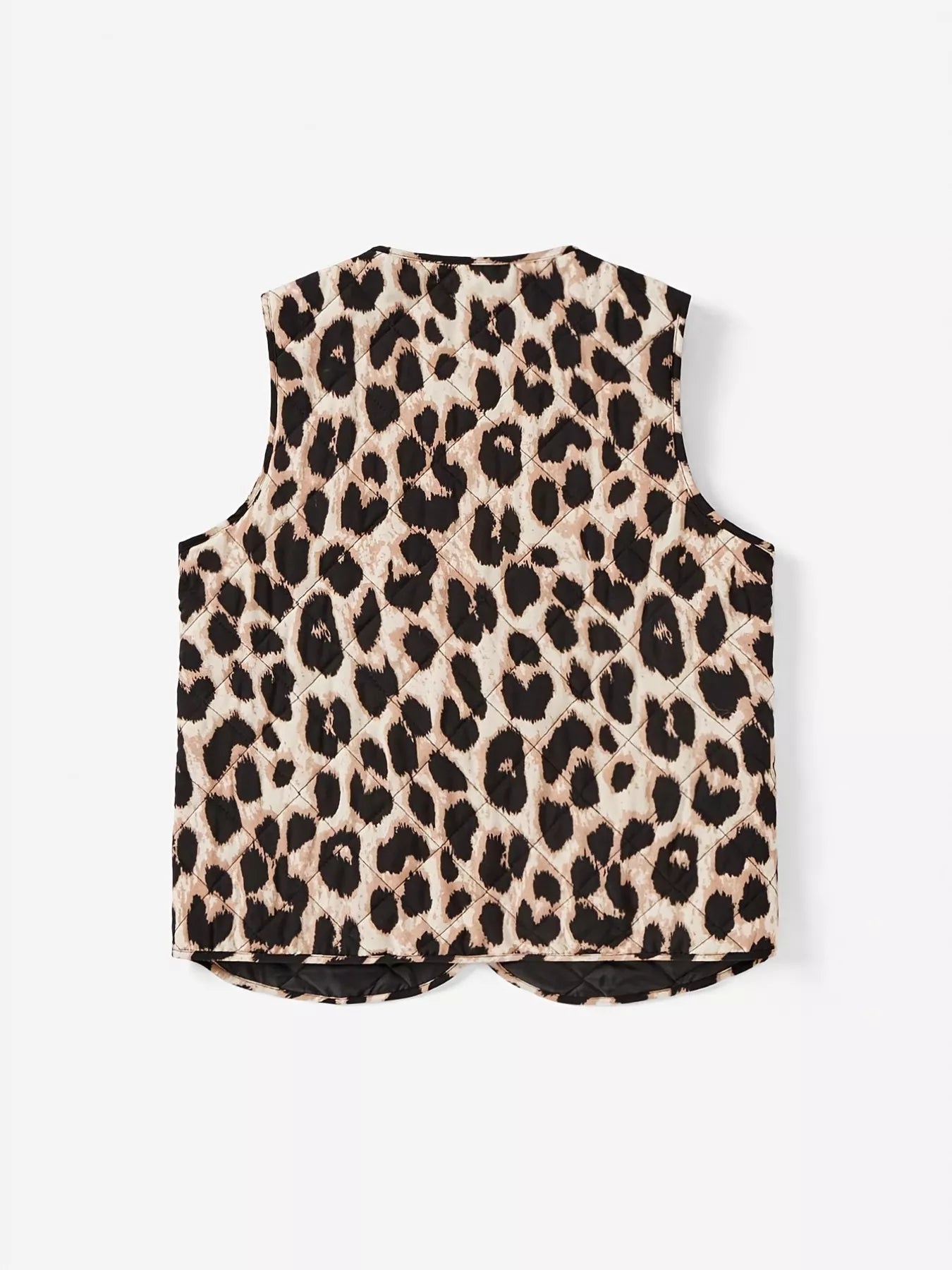 Leopard Print Tie Front Vest Coat - Fashorio
