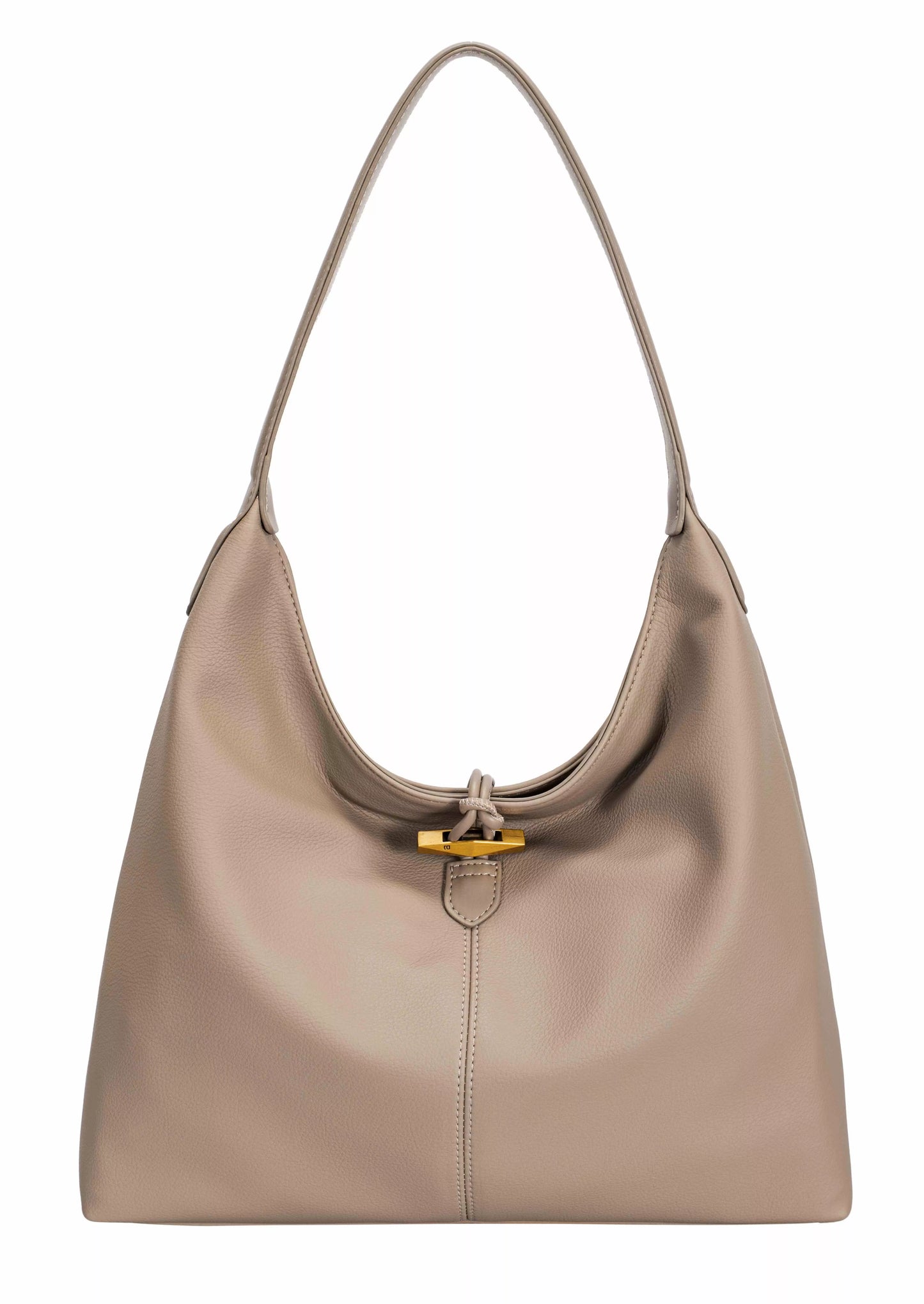 David Jones Classic Leather Shoulder Bag WARM TAUPE One Size - Fashorio