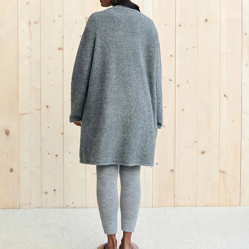 Open Front Long Sleeve Cardigan with Pockets - Fashorio
